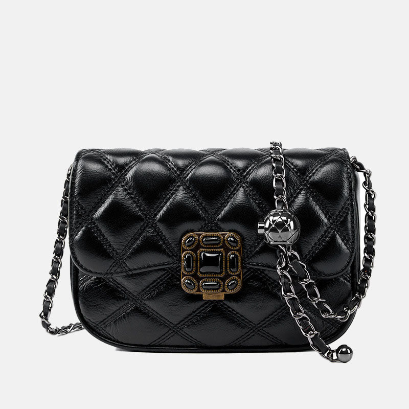 Women’s Quilted Vintage Leather Crossbody Chain Bags image