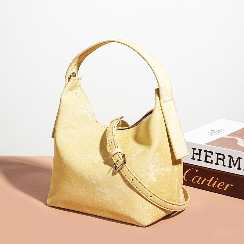 Women’s Satin Genuine Leather Magnetic Hobo Bag image 8