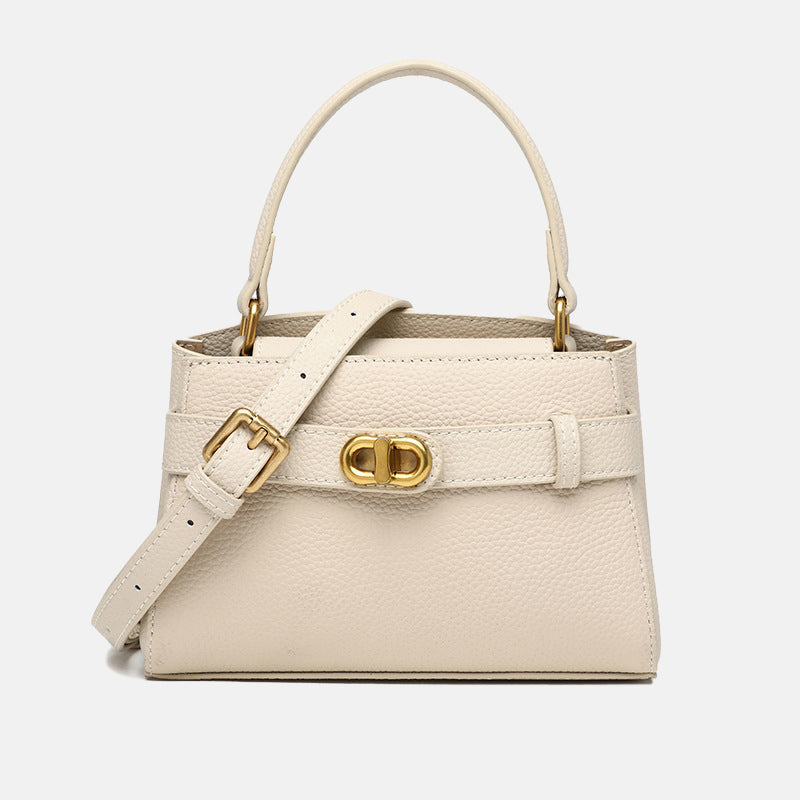 Women’s Small Genuine Leather Minimalist Trapezoid Crossbody Tote Bag image