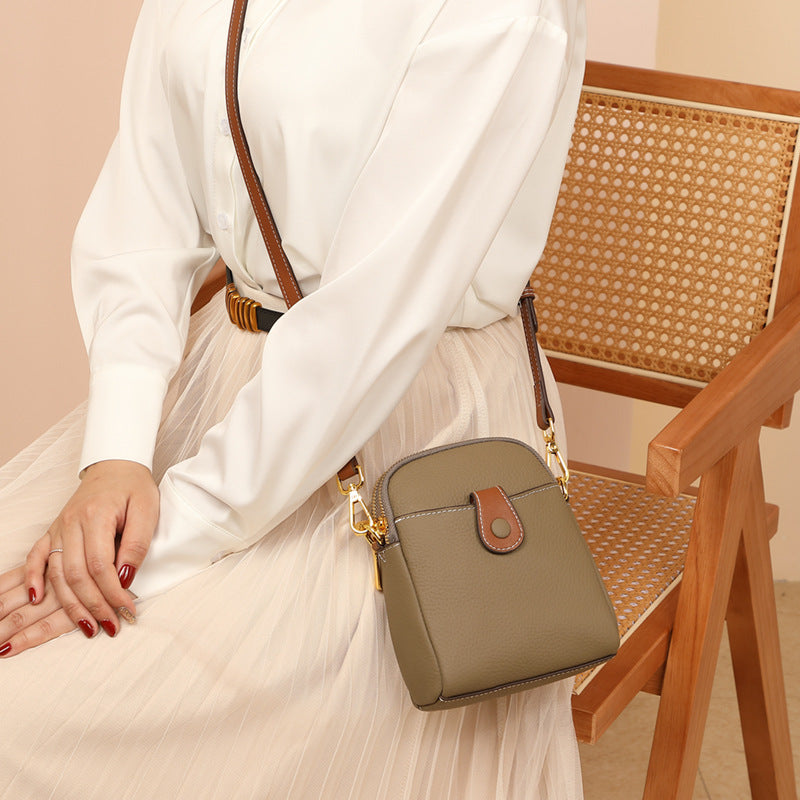 Women’s Square Leather Crossbody Shoulder Phone Bag image 3