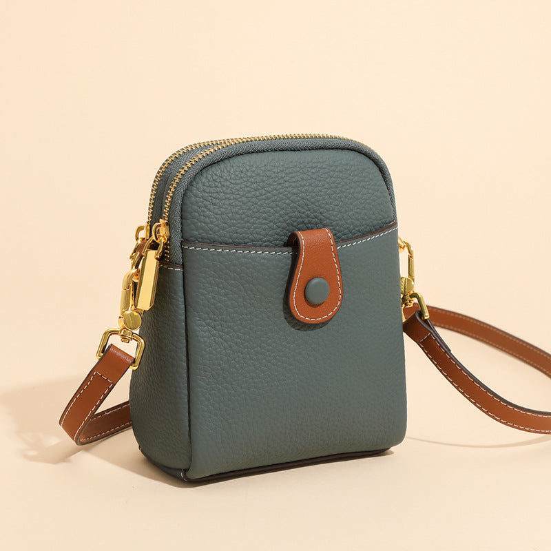 Women’s Square Leather Crossbody Shoulder Phone Bag image 7