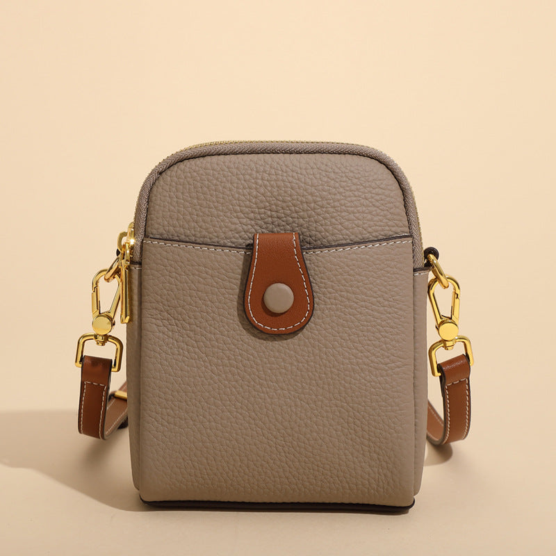 Women’s Square Leather Crossbody Shoulder Phone Bag image