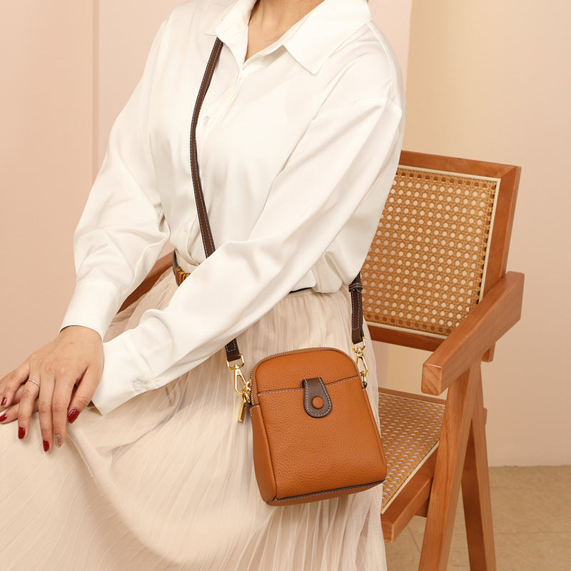 Women’s Square Leather Crossbody Shoulder Phone Bag image 10