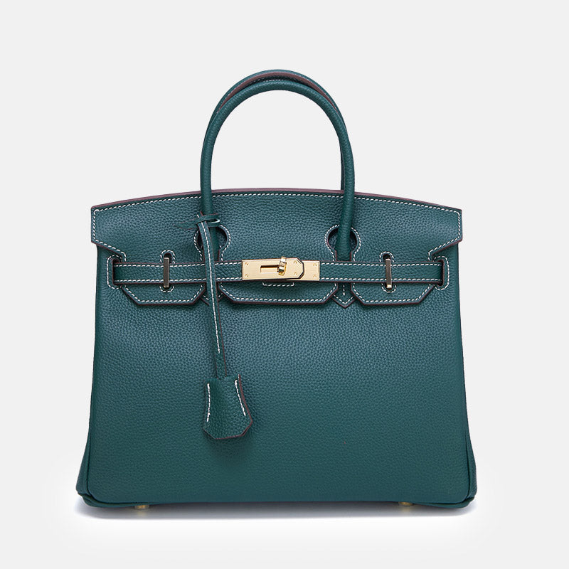 Women’s Full Grain Leather Handbags Gold Hardware 40CM without Shoulder Strap image 5