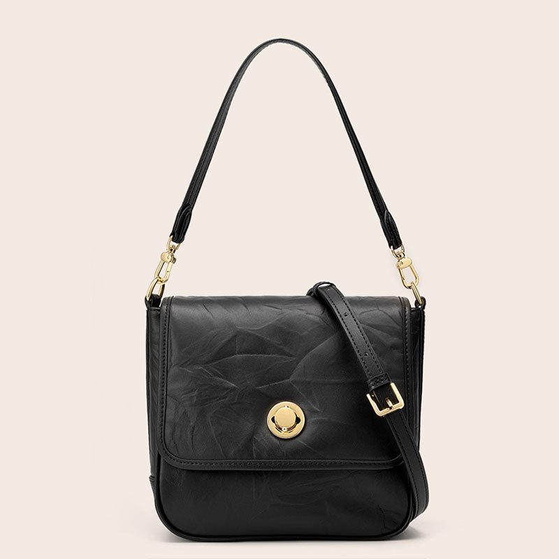 Women’s Vintage Genuine Leather Foldover Flap Crossbody Shoulder Bag image 5