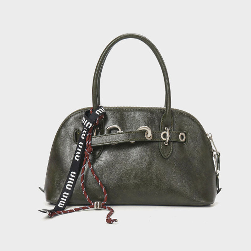 Women’s Vintage Genuine Leather Shell-Shaped Zipper Handbag image 4