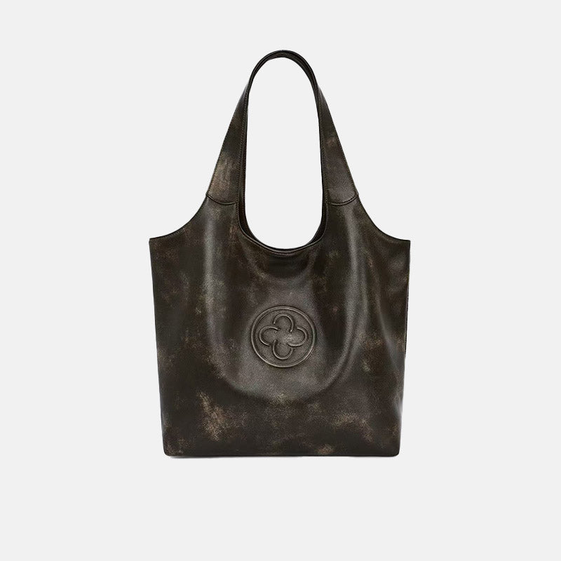 Women’s Vintage Genuine Leather Shoulder Tote Bag image 6
