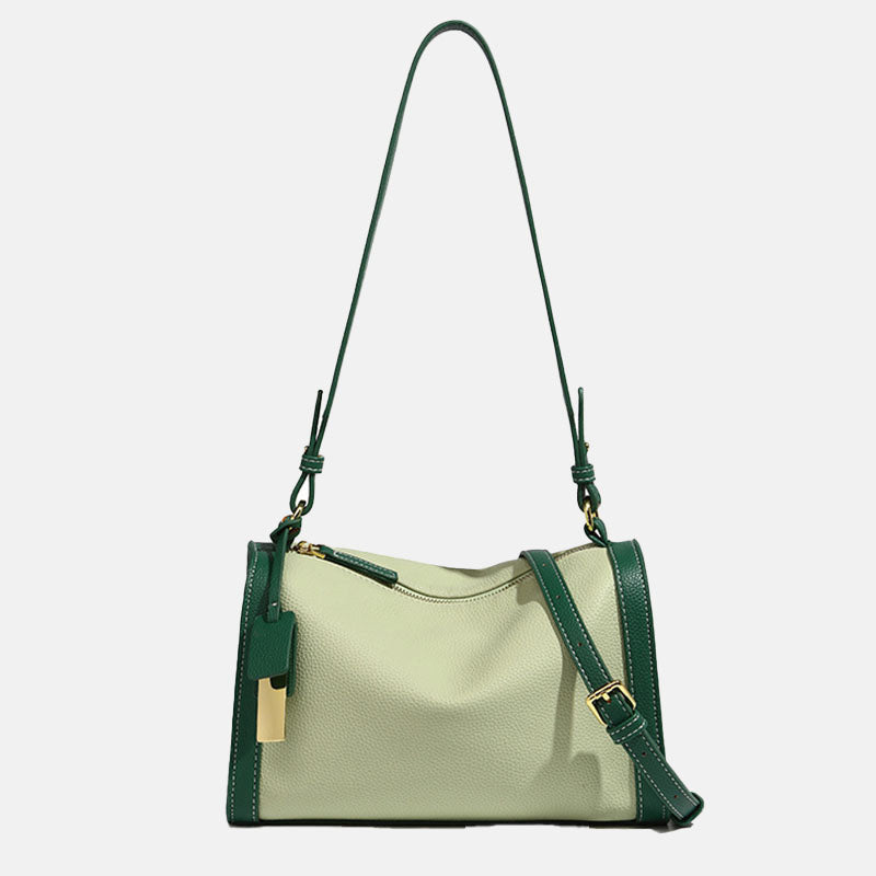 Women’s Vintage Leather Colorblock Crossbody Shoulder Bag image