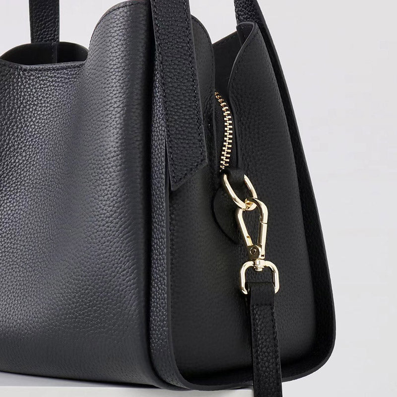 Women’s Vintage Top-Grain Leather Bucket Handbag image 5
