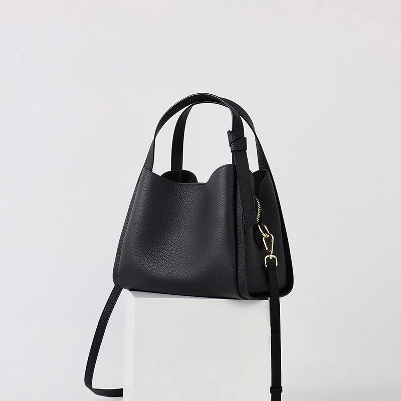 Women’s Vintage Top-Grain Leather Bucket Handbag image 4