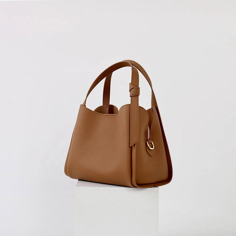 Women’s Vintage Top-Grain Leather Bucket Handbag image 2