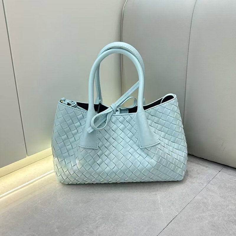 Women’s Woven Genuine Leather Shoulder Tote Bag image 17