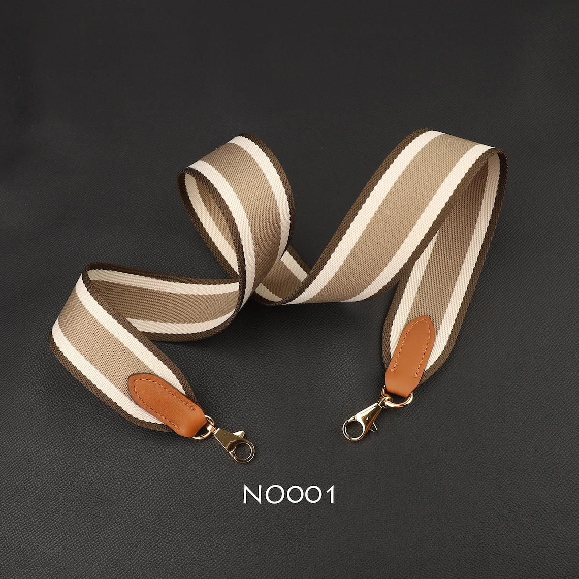 Striped Canvas Bag Strap: Handmade 50mm Replacement Shoulder or Crossbody