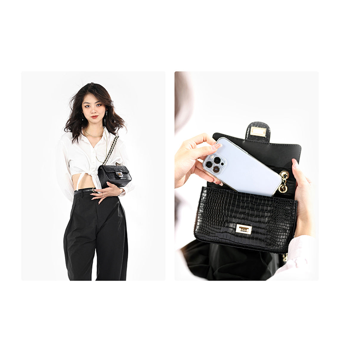 Crocodile Pattern Leather Shoulder Bag for Women | How to Make a Bag - Wirkin™