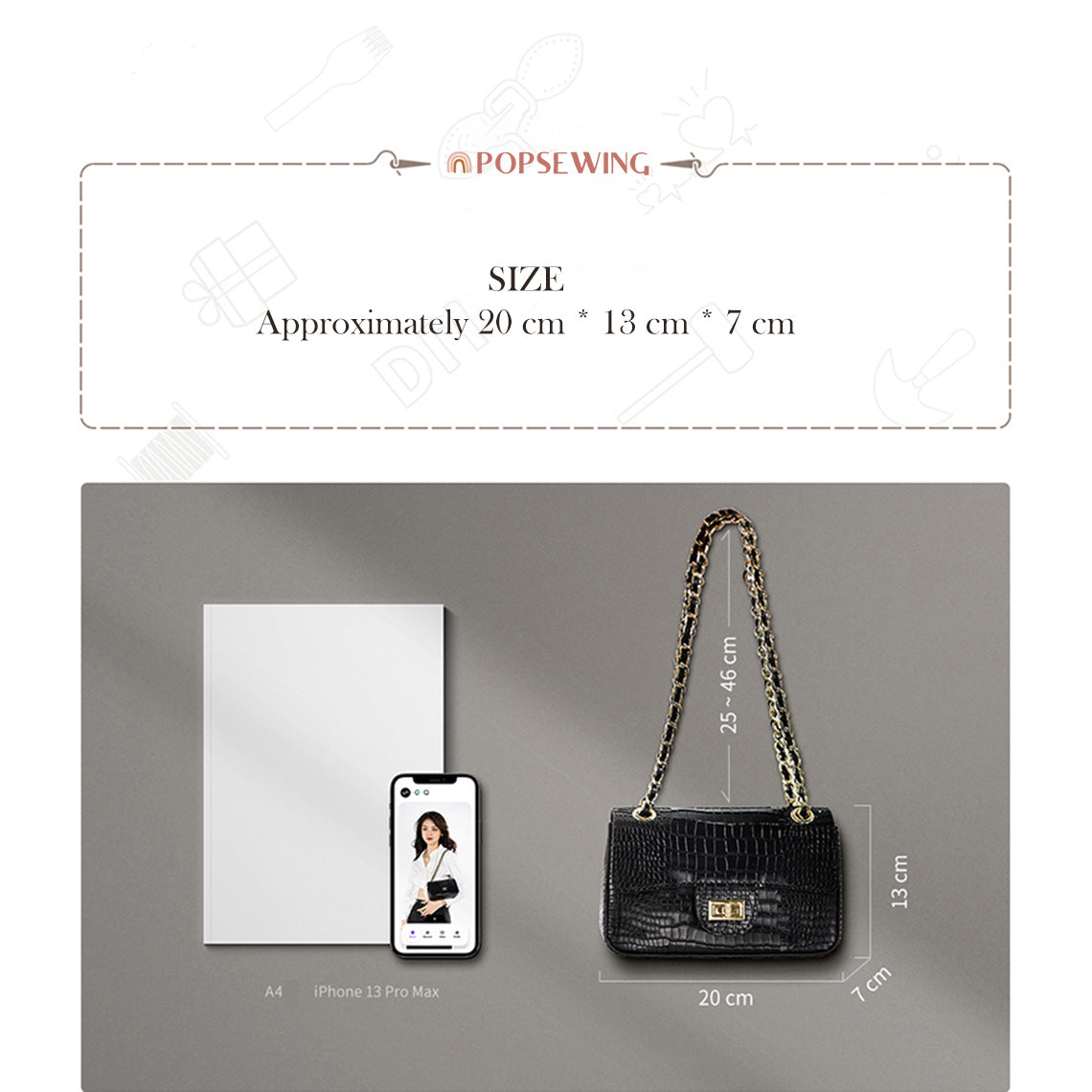 Leather Woven in Gold Chain Bag | Small Leather Shoulder Bag Size - Wirkin™