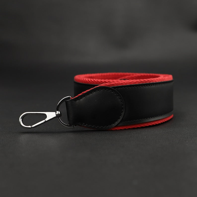 Hermès Style Wide (50mm) Leather & Canvas Bandoulière: Compatible Shoulder Strap Replacement for Kelly Bag