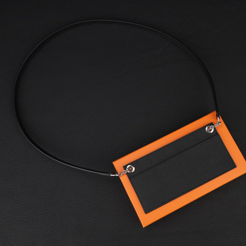 Epsom Leather Wallet Insert & Shoulder Strap: Crossbody Purse Strap