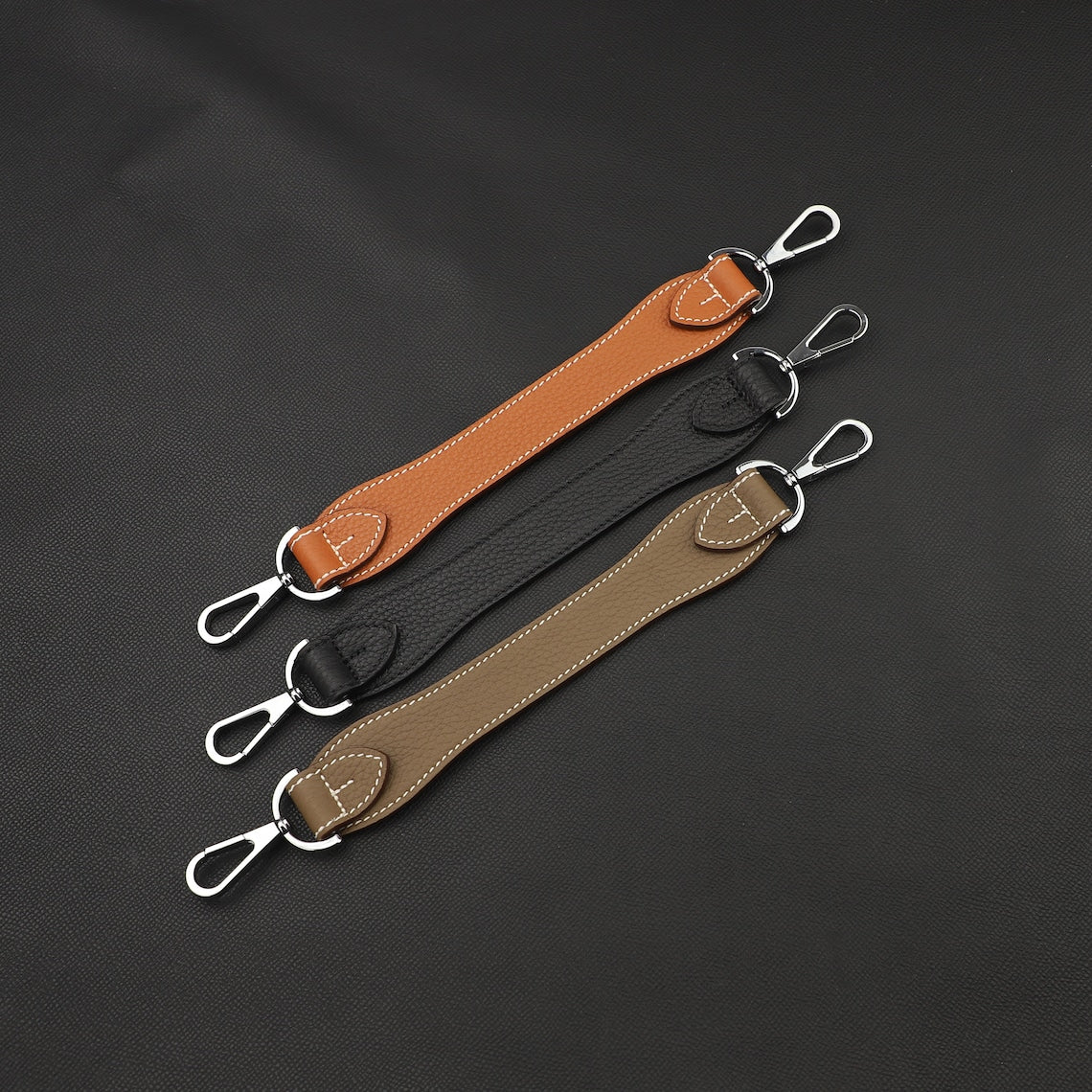 Artisanal Togo Leather Bandoulière (30mm Wide): Hand-Stitched Short Crossbody/Top Handle Strap Upgrade