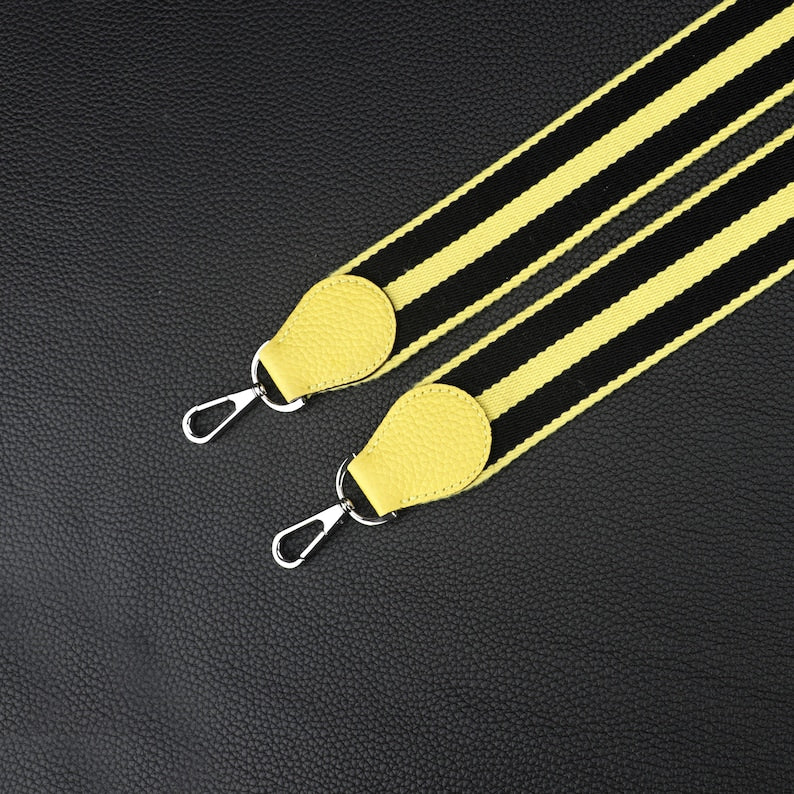 50mm Striped Canvas Bag Strap: Adjustable Length, 8 Colors