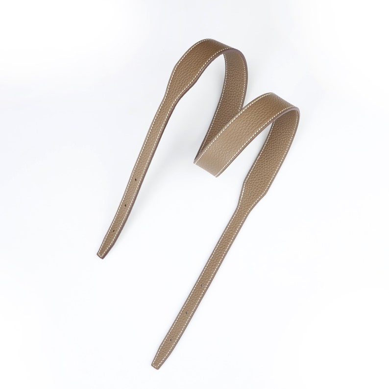 Artisanal Togo Leather Bandoulière (30mm Wide): Hand-Stitched Shoulder Strap Compatible with Hermès Halzan Bag