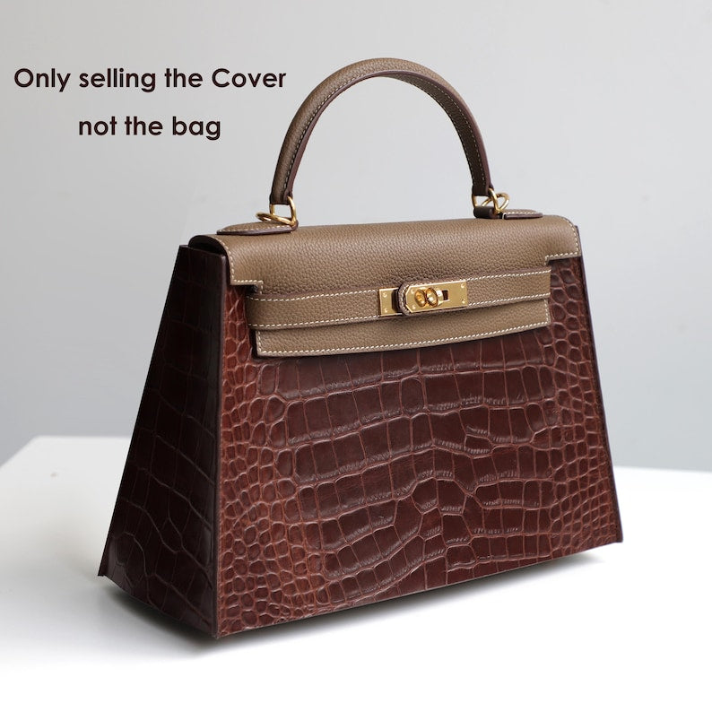 Embossed Leather Kelly Cover: Customizable Crocodile, Python, Ostrich Textures