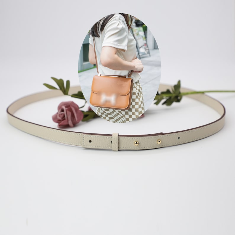 Hermès Style Swift Leather Bandoulière (18mm Ultra-Slim): Replacement Crossbody Strap Compatible with Constance Bags