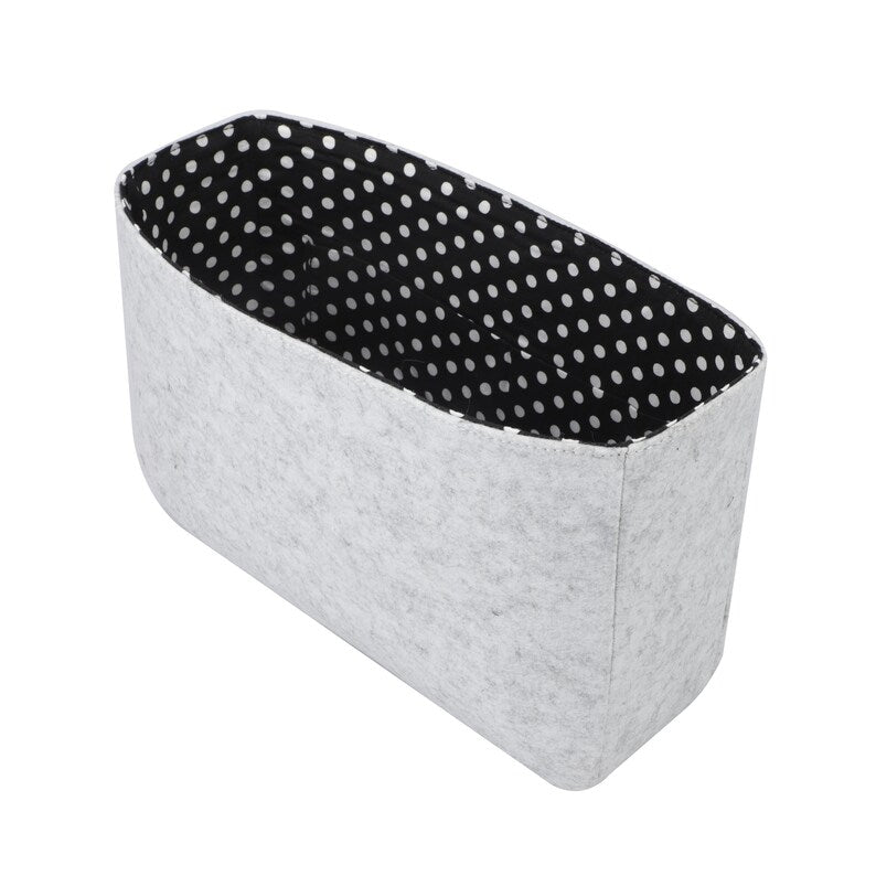 Felt Bag Organizer: Polka Dot Cotton Liner, Evelyn Bag Insert