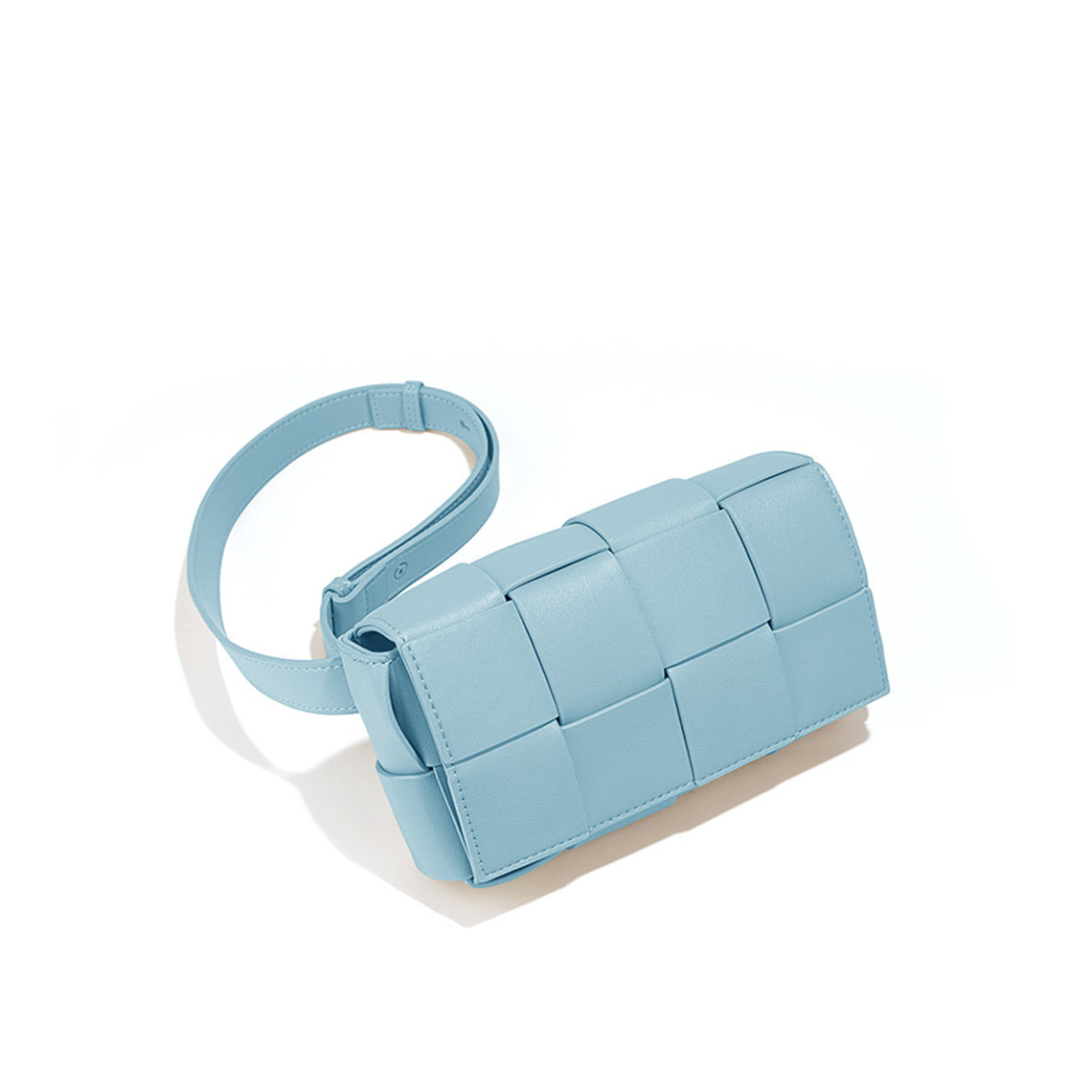 Woven Leather Bag in Blue | Small Intrecciato Shoulder Bag for Women - Wirkin™