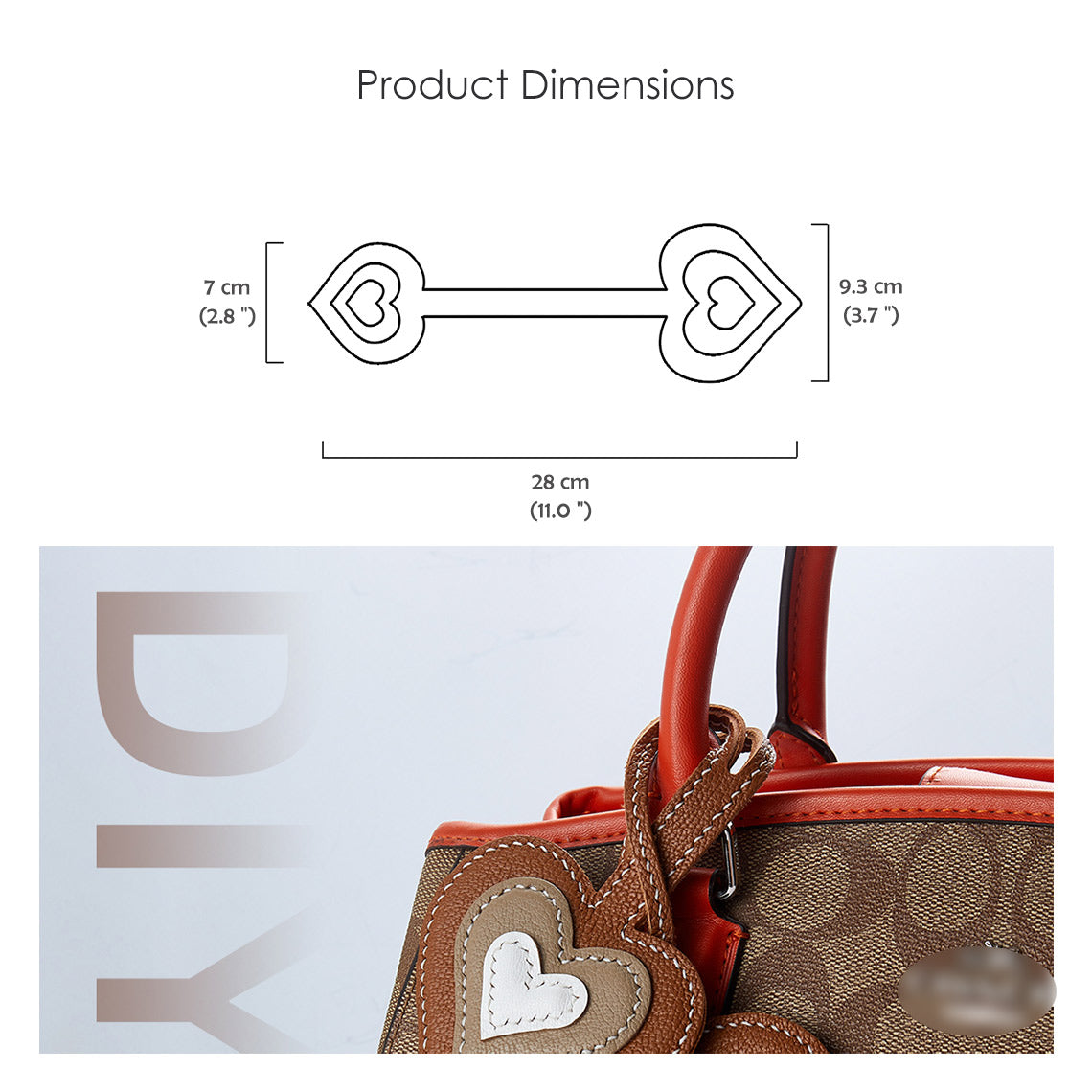 DIY Leather Bag Charm Kit | Luxury Leather Double Heart Bag Charm Handmade Bag Accessories - Wirkin™ DIY Leathercrafts