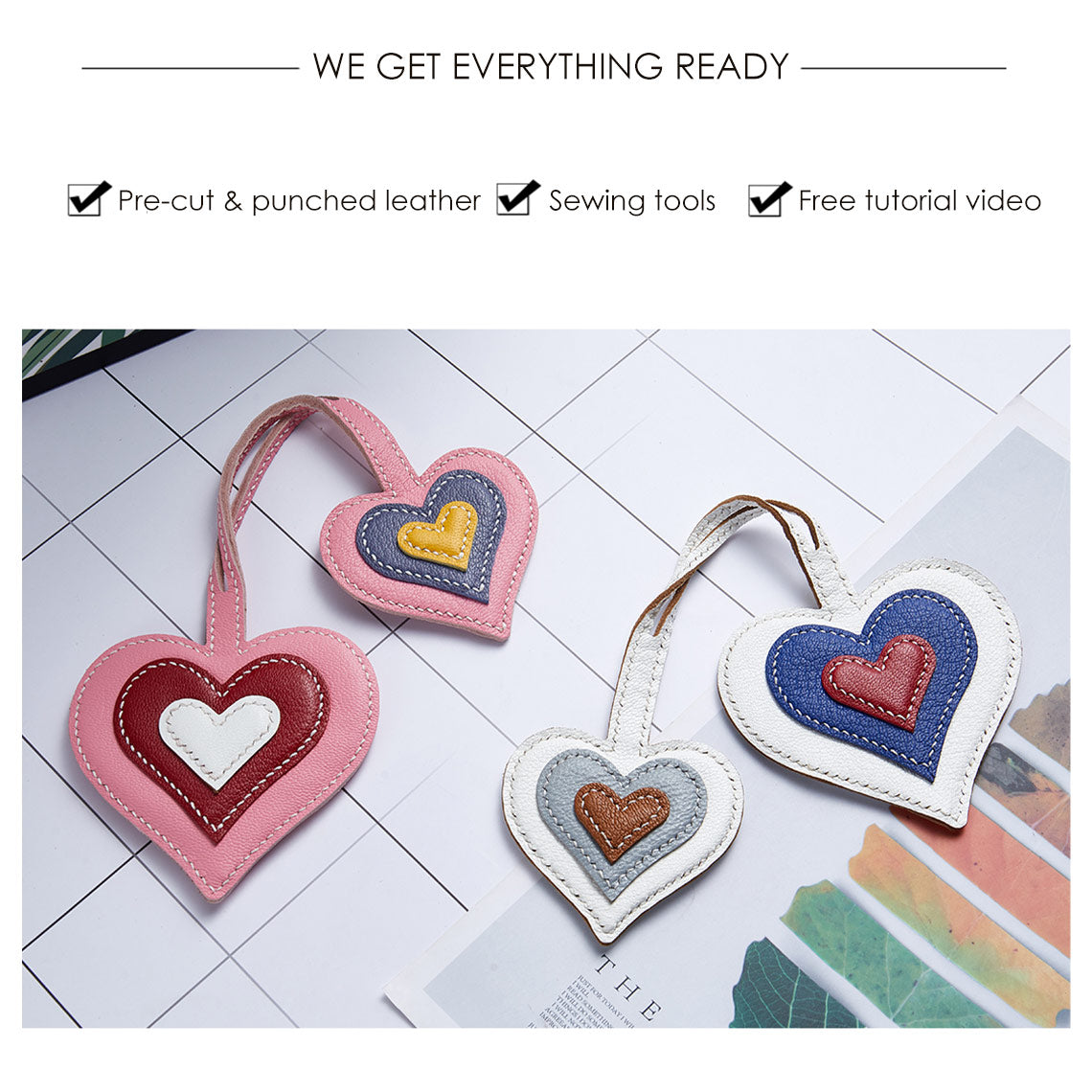 Leather Bag Charms Accessories | Charming Leather Heart Bag Charm for Women - Wirkin™