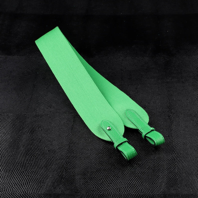 50mm Canvas Shoulder Bag Strap with toog leather loops for lindy bag,Fit evelyne bags,Birkin bags and more luxury handbags