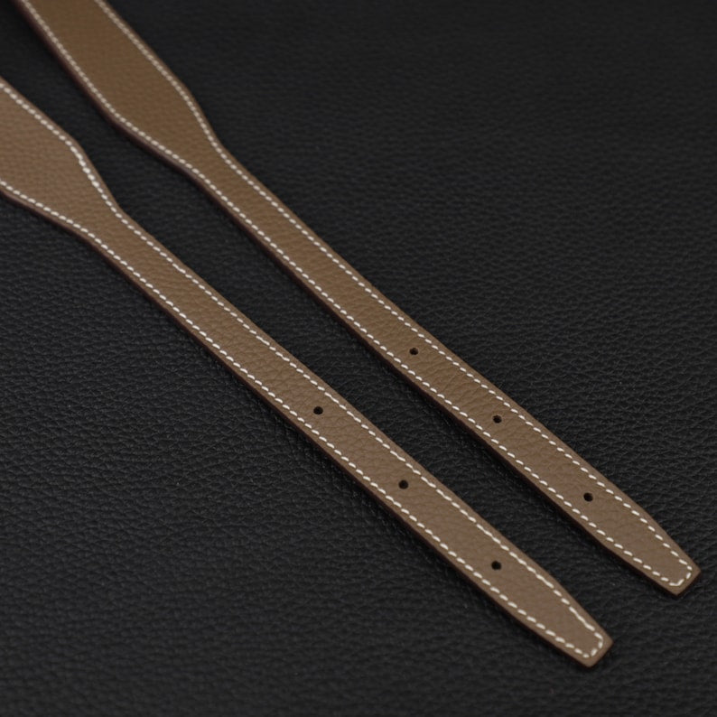 Hermès Style Etoupe (18) Togo Leather Bandoulière (30mm Wide): Compatible Shoulder/Crossbody Strap