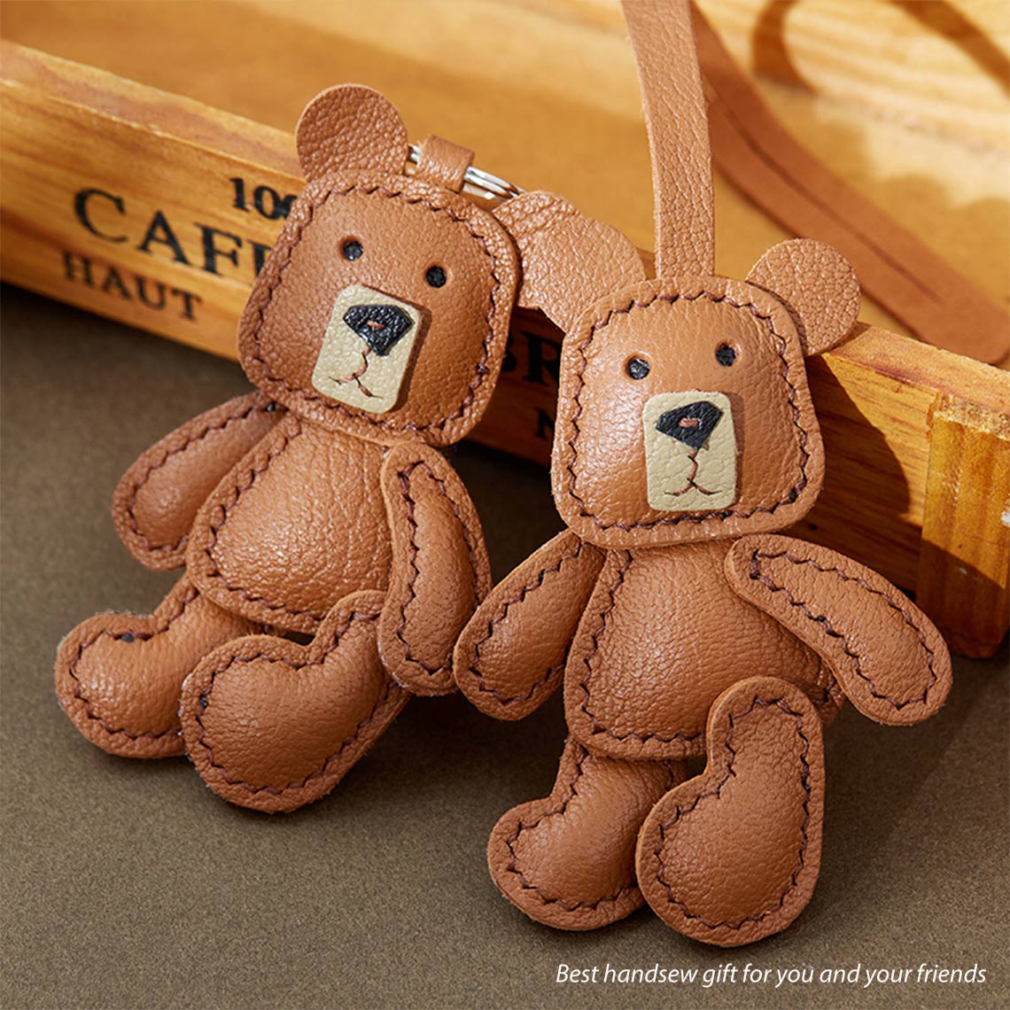 Brown Teddy Bear Keychain Charm | Handmade Gifts for Friends, Families - Wirkin™