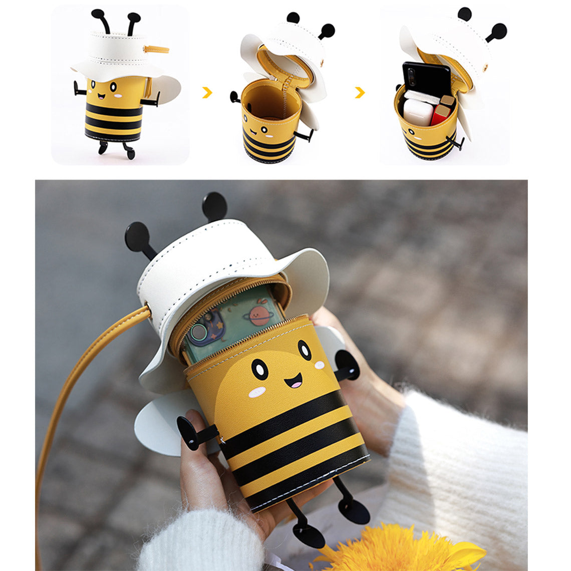 Wirkin™ Lovely Bee Crossbody Bag For Kids