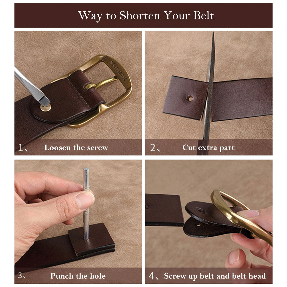 Wirkin® Full Grain Leather Distressed Belt DIY Kit