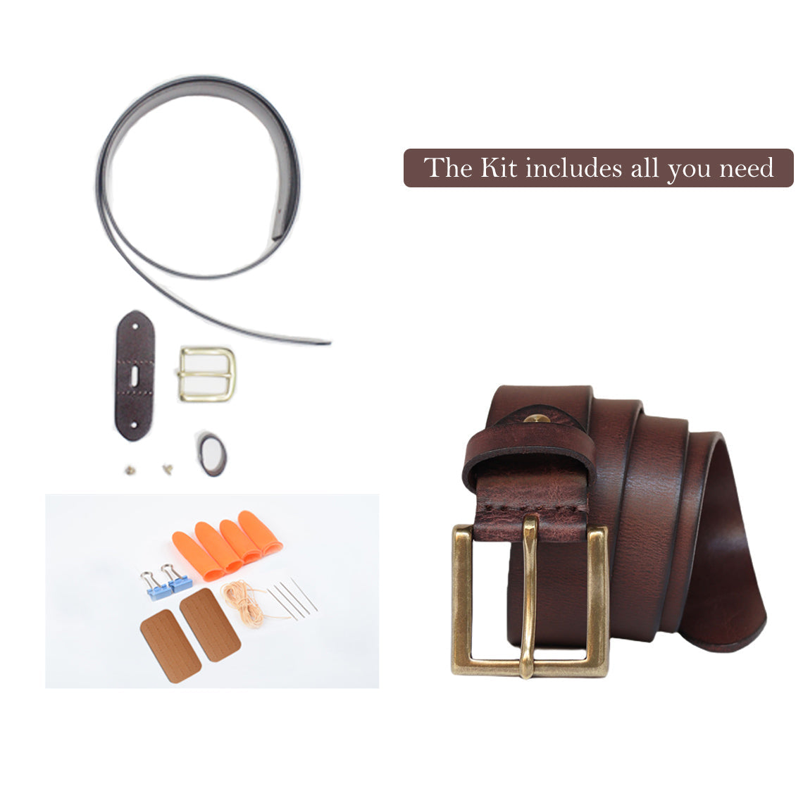 Wirkin® Full Grain Leather Distressed Belt DIY Kit