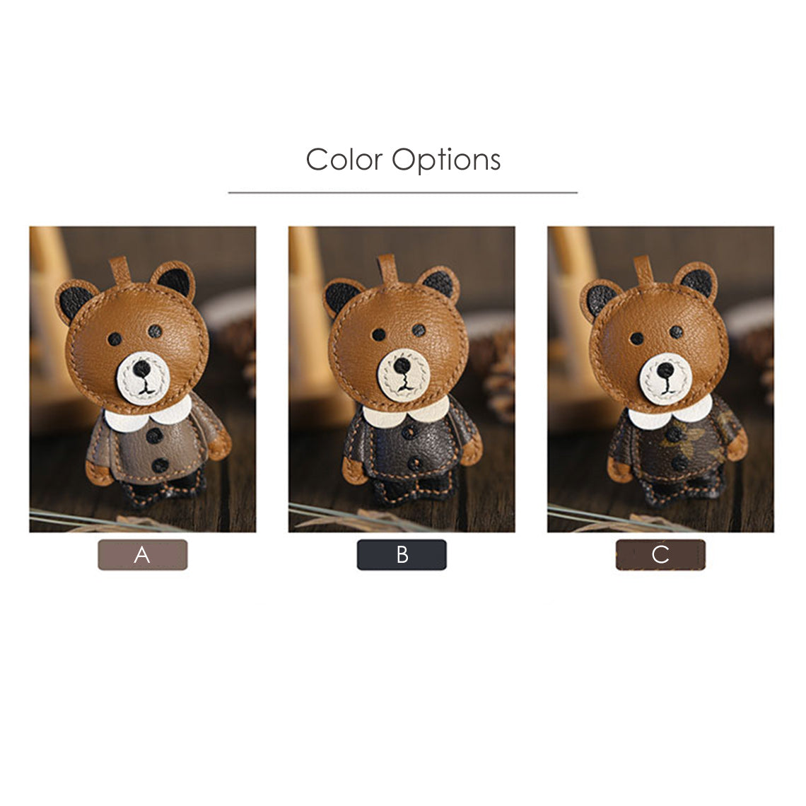 Cute Little Bear Keychain Making Kit in 3 Styles | DIY Sewing Kits Gift Ideas - Wirkin™ DIY Leathercrafts