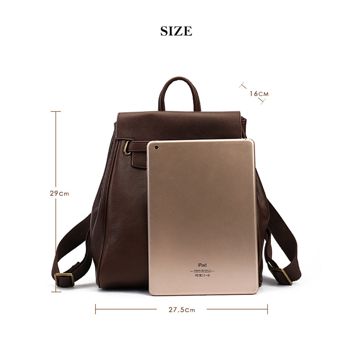 Medium Leather Backpack Size - Wirkin®