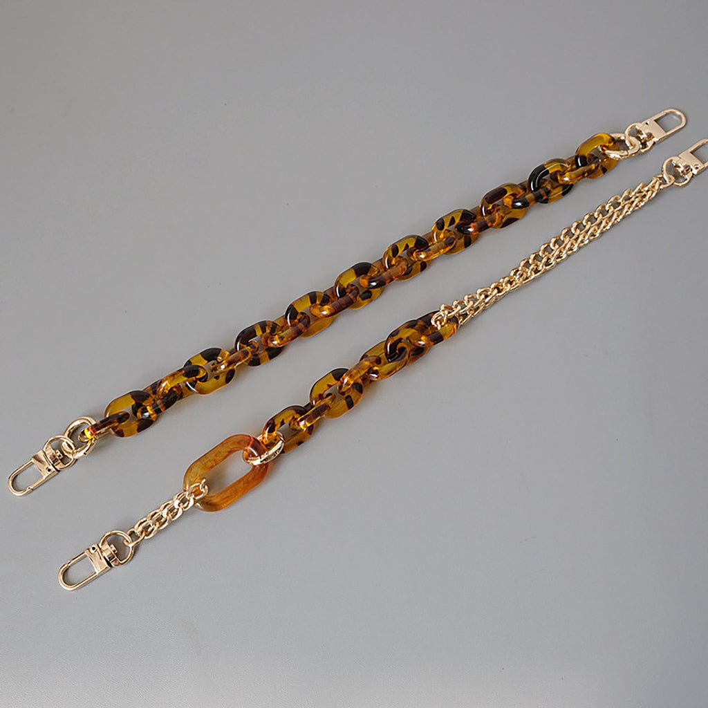 Leopard Print Acrylic Chain Strap – Trendy Crossbody Replacement Strap for Bags
