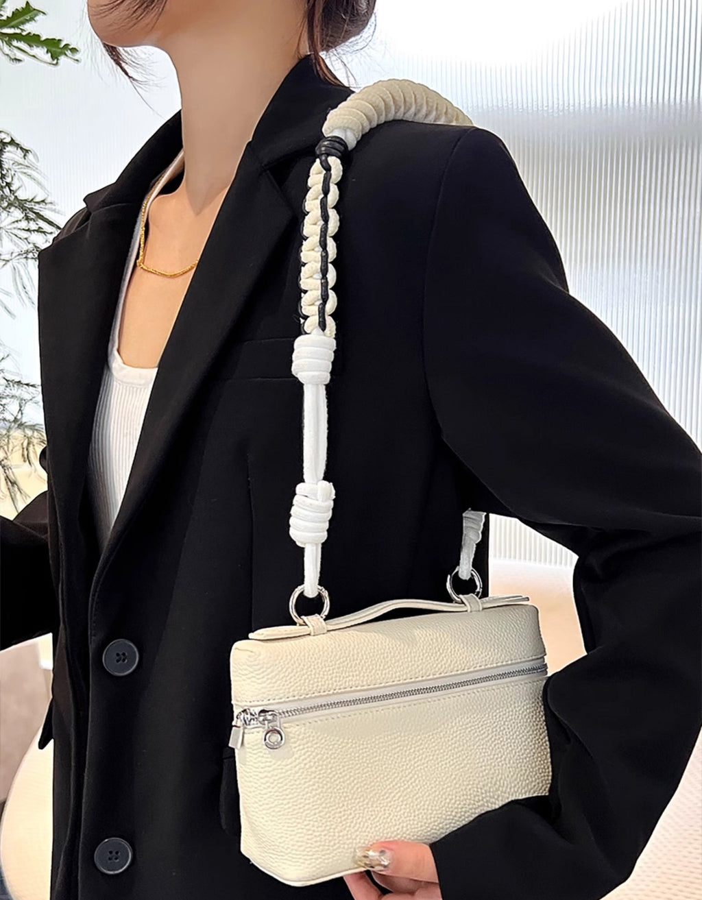 Woven Shoulder Strap & Handle for Loro Piana Bags – Versatile Handbag Accessory, Perfect for Crossbody, Shoulder, and Tote Use