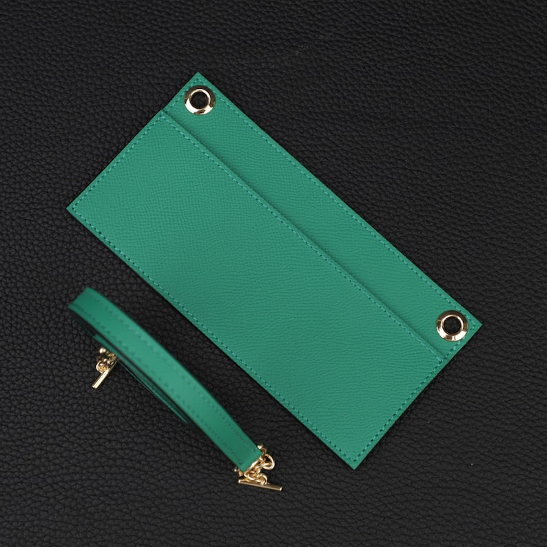 Epsom Leather Wallet Insert & Shoulder Strap: Crossbody Purse Strap