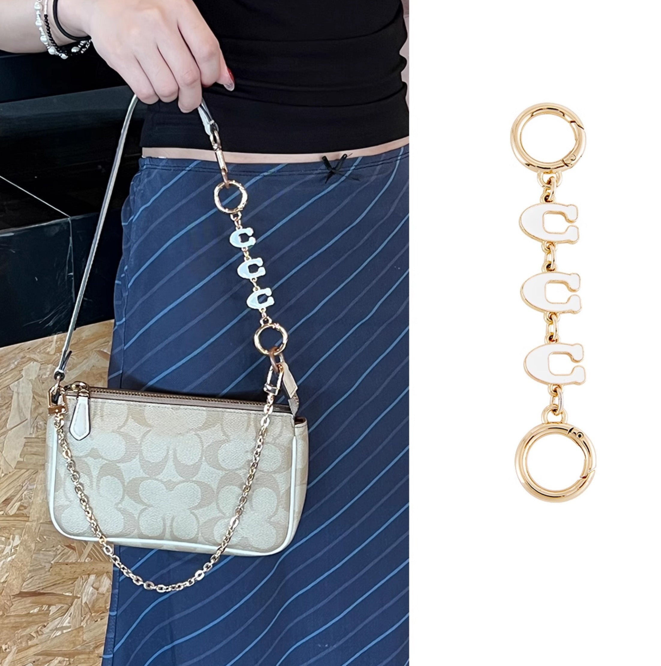 Premium Metal "C" Shaped Extension Chain for Bags – 13.6cm Length, 2cm Width, Stylish and Durable Bag Accessory