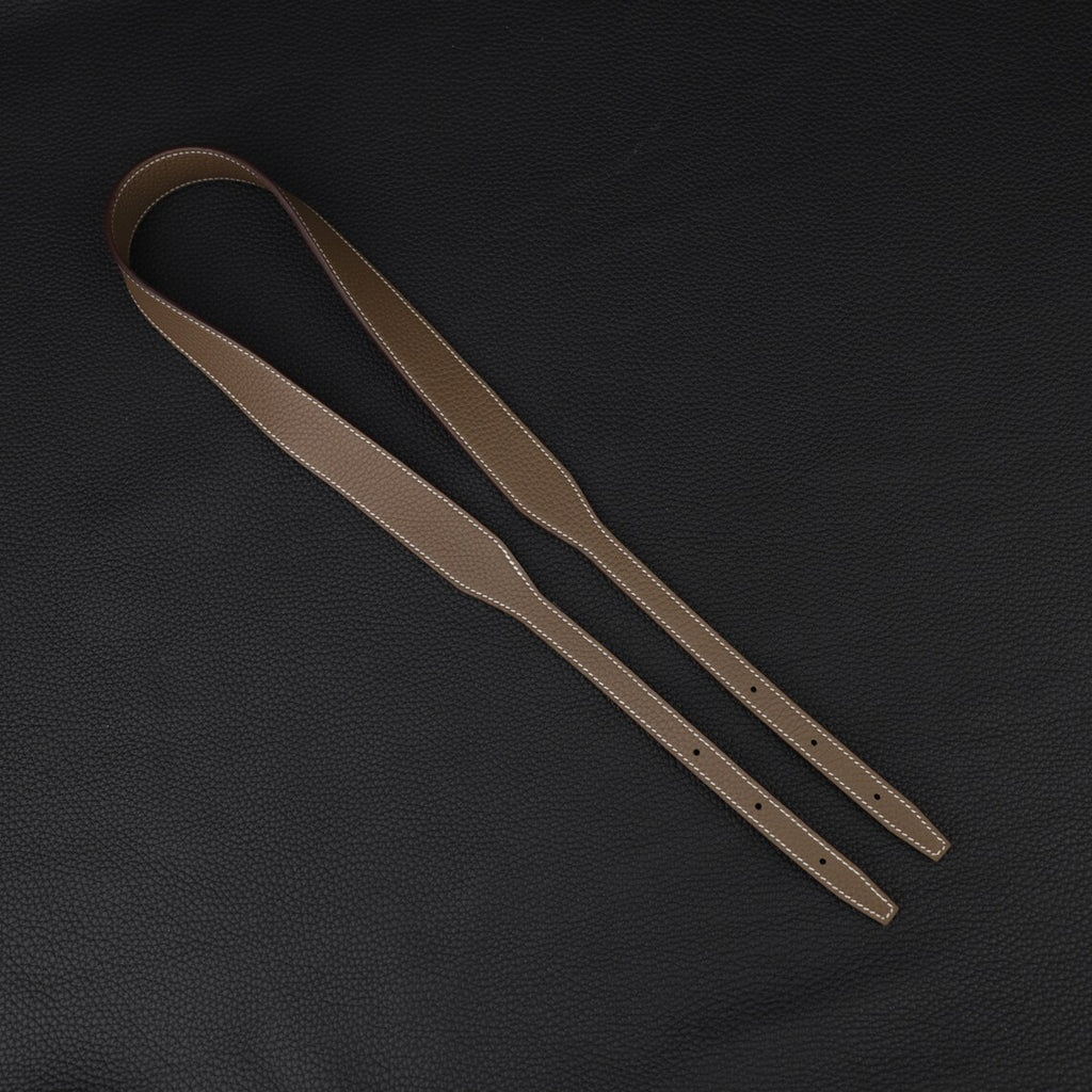 Hermès Style Etoupe (18) Togo Leather Bandoulière (30mm Wide): Compatible Shoulder/Crossbody Strap