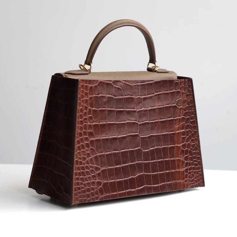 Embossed Leather Kelly Cover: Customizable Crocodile, Python, Ostrich Textures