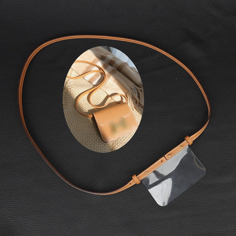 Epsom Leather Wallet Strap with Clear Silicone Insert