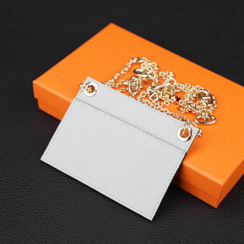 Epsom Leather Wallet Insert with Chain Strap: Constance Compact Wallet