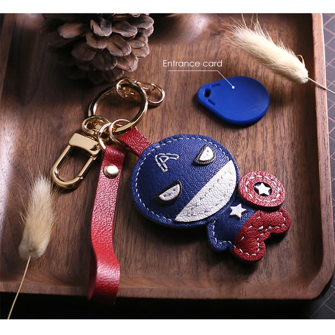 DIY Keychain for Men | Handmade Leather Captain America Keyring - Wirkin™