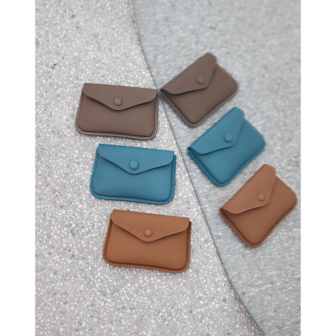 Top Grain Leather Minimalist Wallet Purse | Taupe, Brown and Peacock Blue - Wirkin™