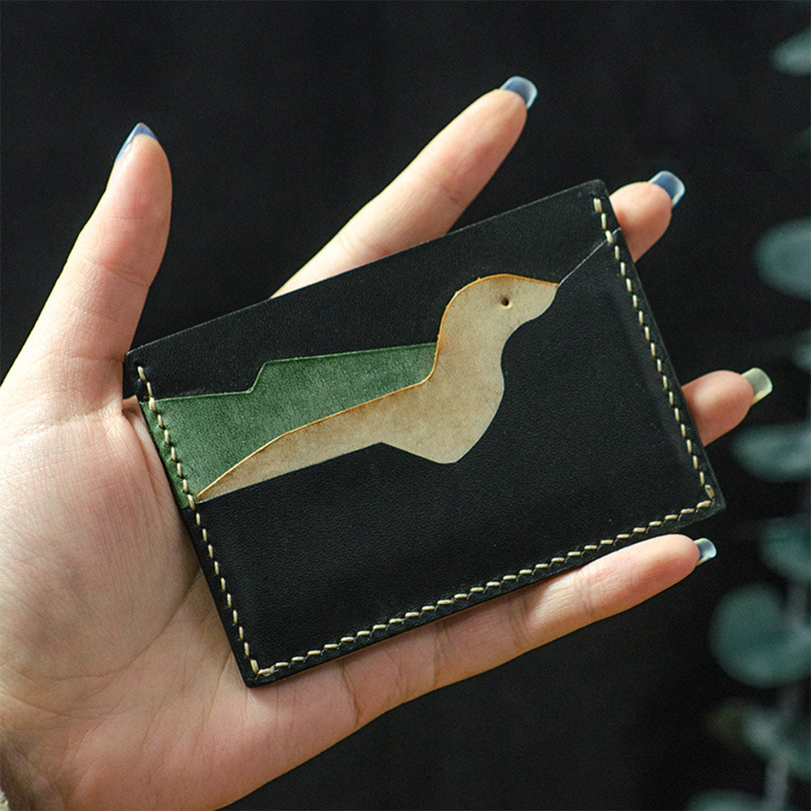Black leather card holder | DIY leather card holder kit | Wirkin™