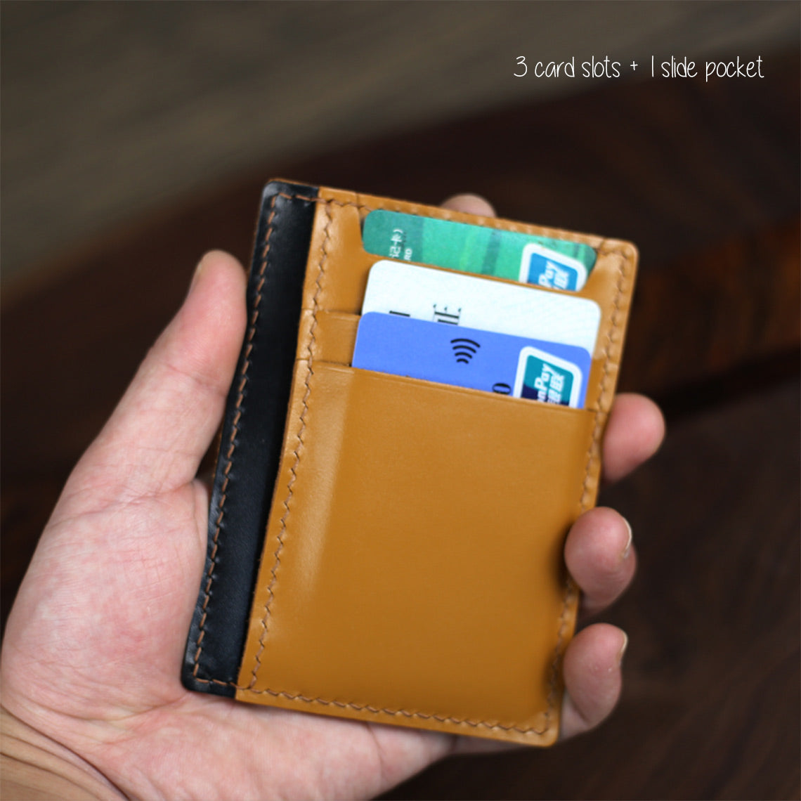 Black Card Wallet, Slim Card Holder for Men | Handmade DIY Gifts for Men - Wirkin™